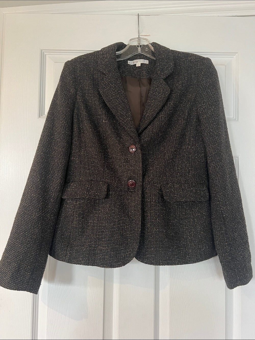 cleo Black Tweed Two-Button Blazer